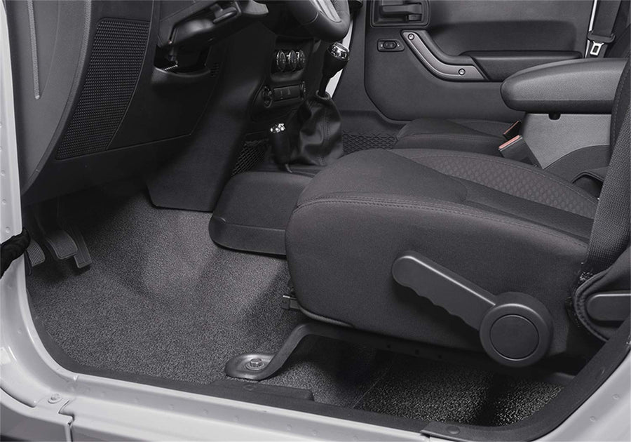 Jeep Kits BedRug - BedTred | Fits 2018 - 2026 Jeep Wrangler JL 4 Door, 3 pcs. Front Floor Kit | Charcoal Grey, BTJL18F4