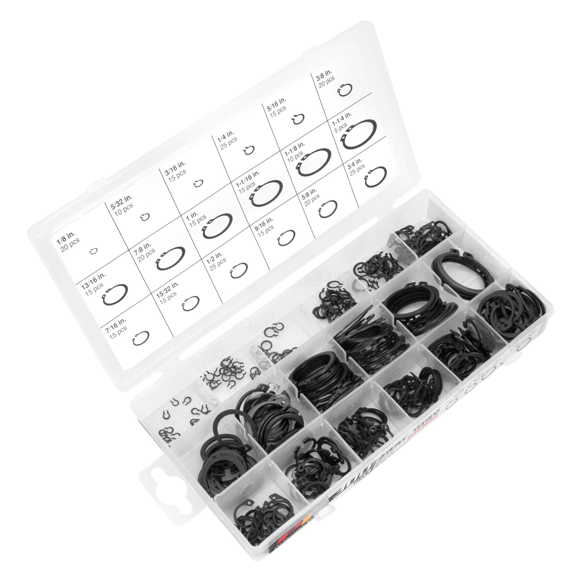 W5212 Performance Tool 300pc External Snap Ring Assortment,Black