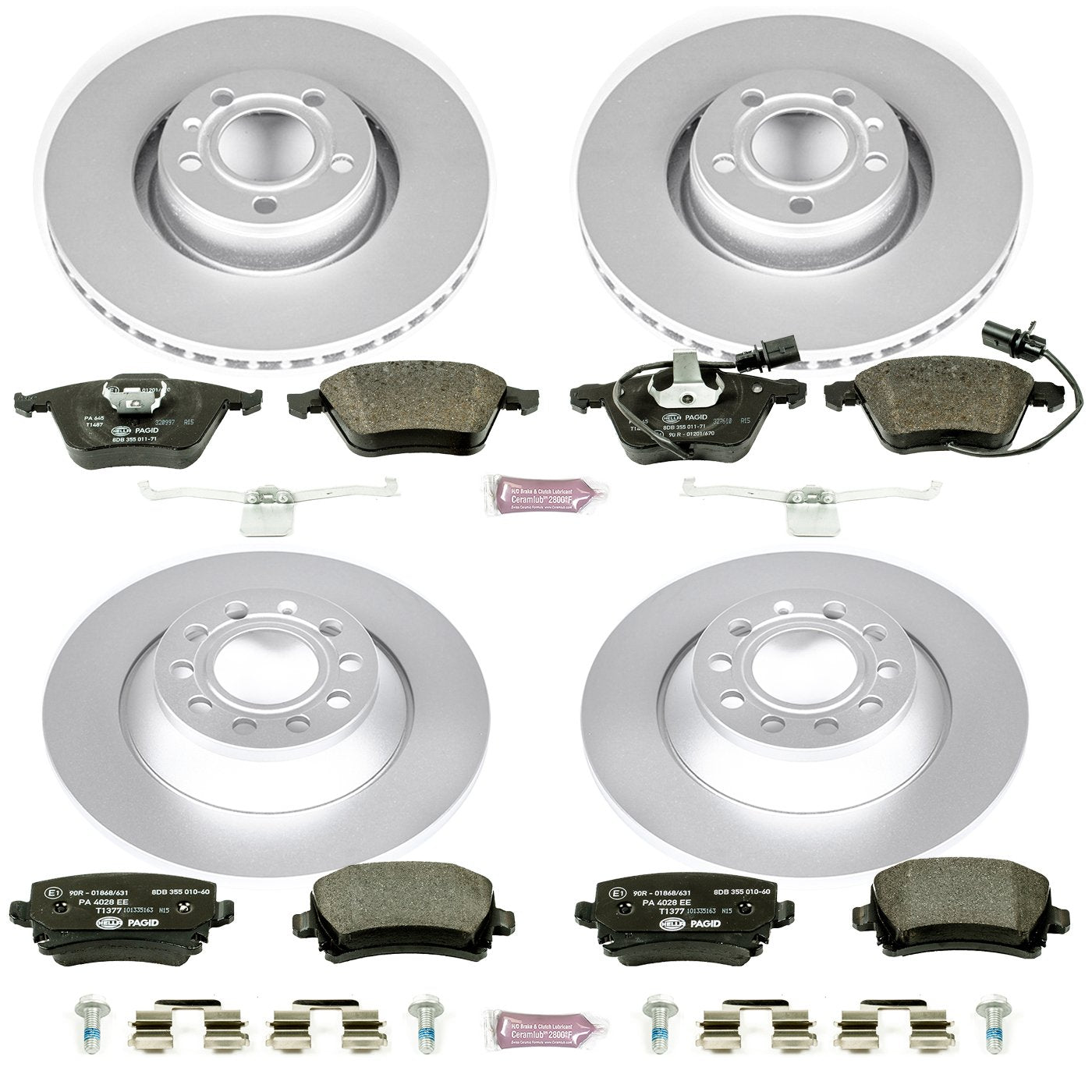 Power Stop ESK4066 Euro-Stop Front & Rear Brake Kit For Audi A6 2006-2011, Audi A6 Quattro 2005-2008 [Model Specific]