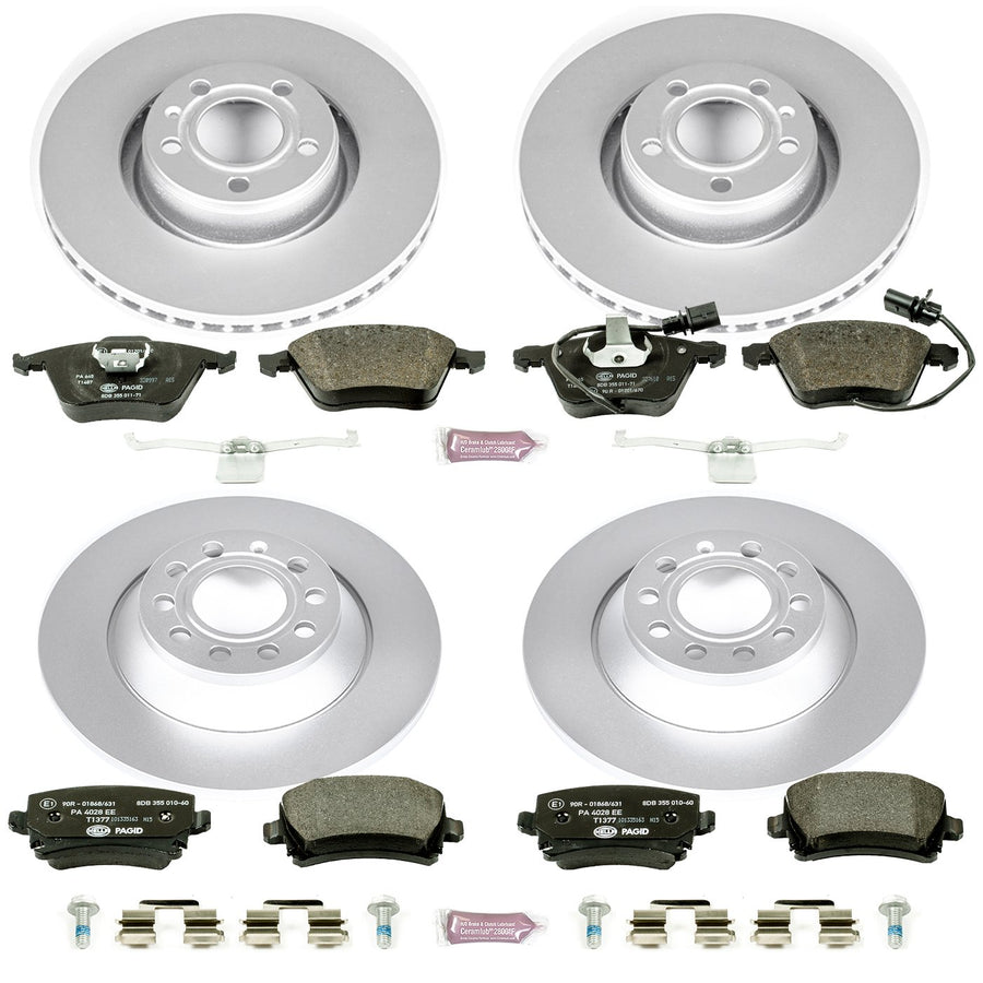 Power Stop ESK4066 Euro-Stop Front & Rear Brake Kit For Audi A6 2006-2011, Audi A6 Quattro 2005-2008 [Model Specific]
