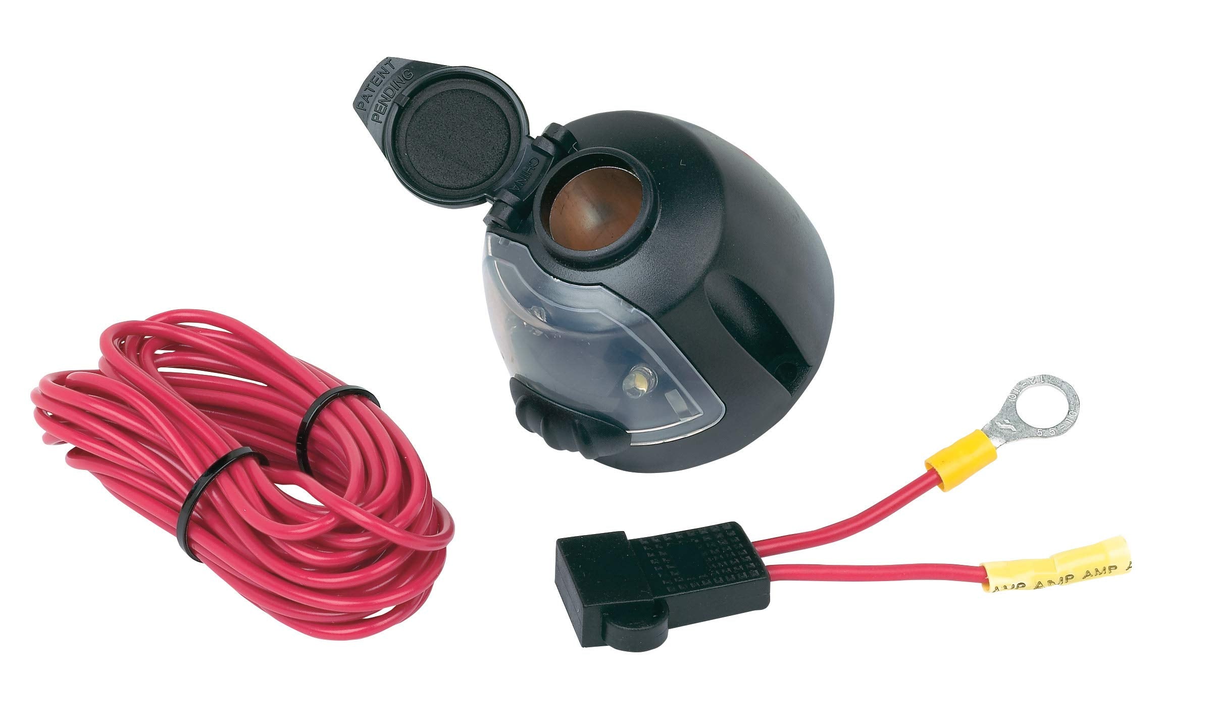 12 Volt Power Socket Hopkins 55125 with Utility Light and Fuse Assembly