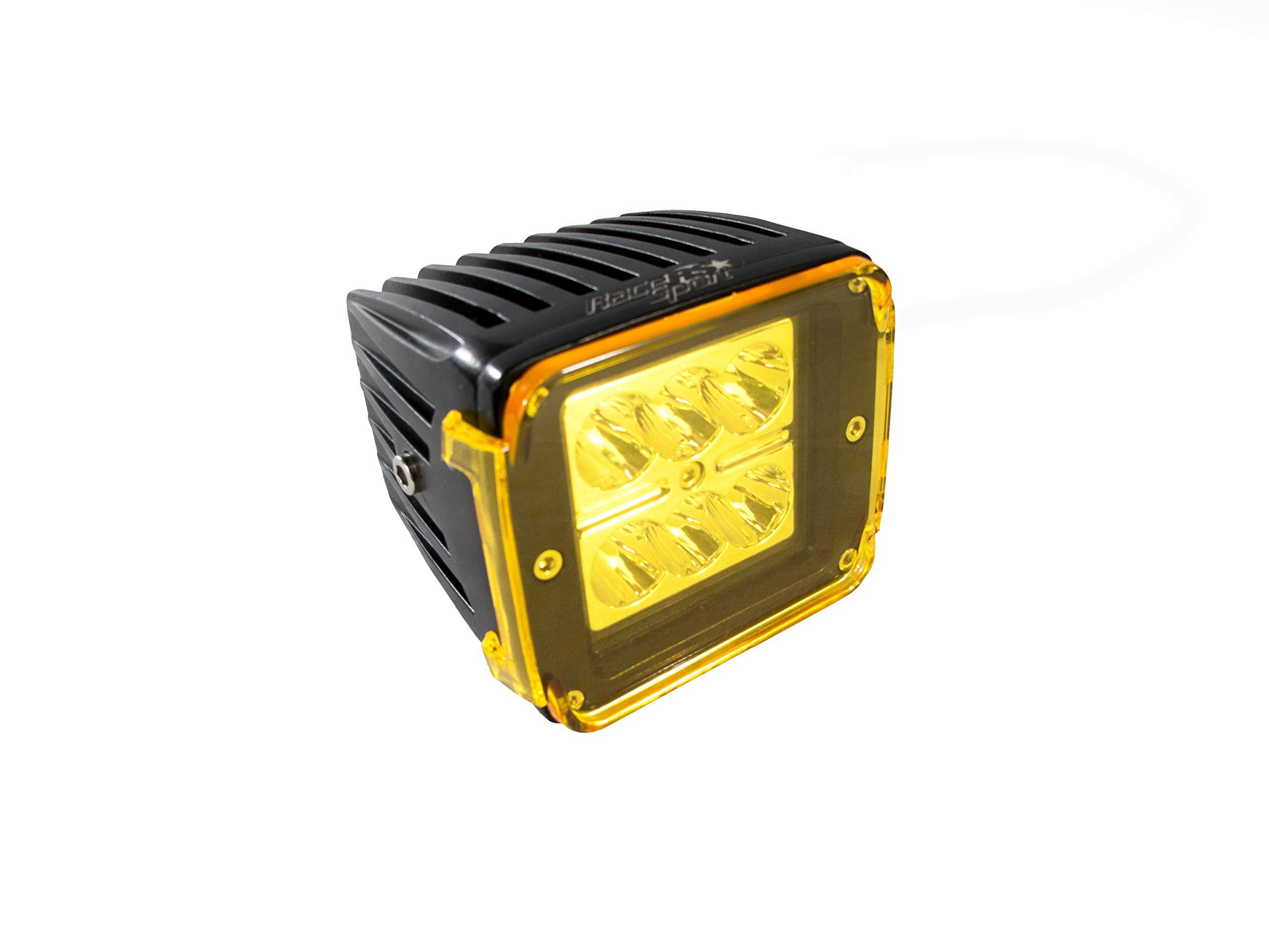 Street Series Race Sport RS6L24WC-PR - 3x4in 24W 6-LED CREE Cube Spot Light w/Optional Amber Cover (Sold in Pairs)