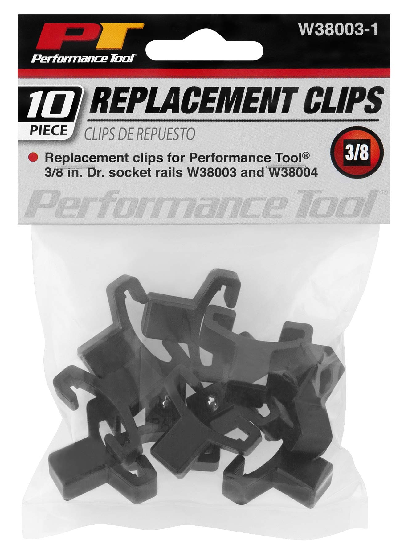 W38003-1 Performance Tool 10pc 3/8-Inch Drive Replacement Clips - Organize Your Socket Set with Ease and Efficiency