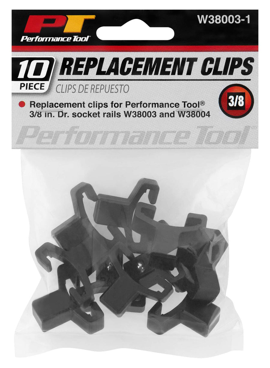 W38003-1 Performance Tool 10pc 3/8-Inch Drive Replacement Clips - Organize Your Socket Set with Ease and Efficiency