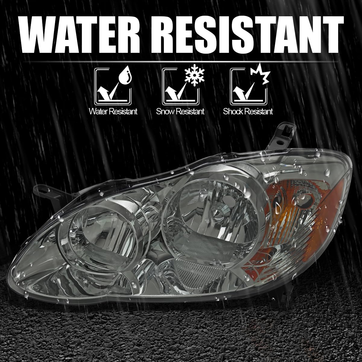 Light Smoke SPEC-D TUNING Headlights Compatible with 2003-2008 Toyota Corolla
