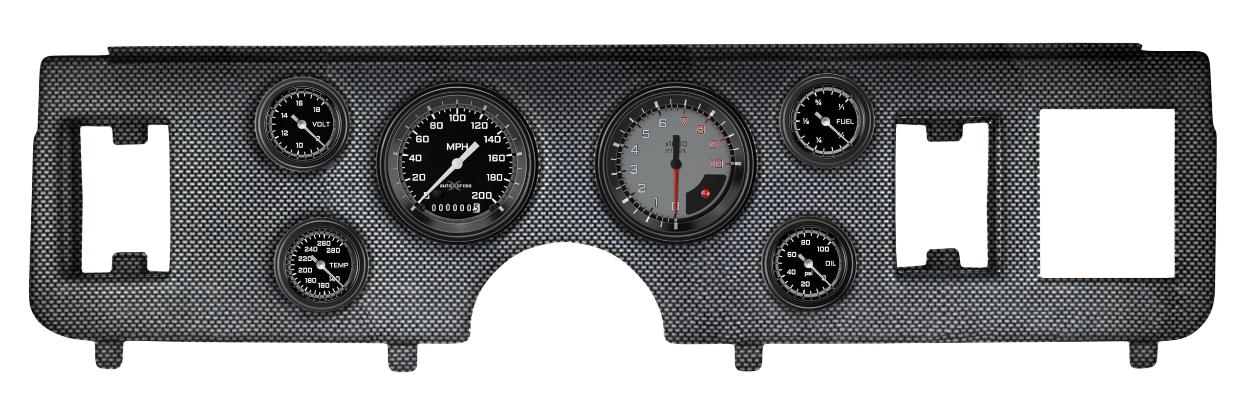 Classic Instruments Autocross CDMU79AXG101CF Gray Full Sweep Direct Fit 6 Gauge Set Compatible with 1979-1986 Mustang