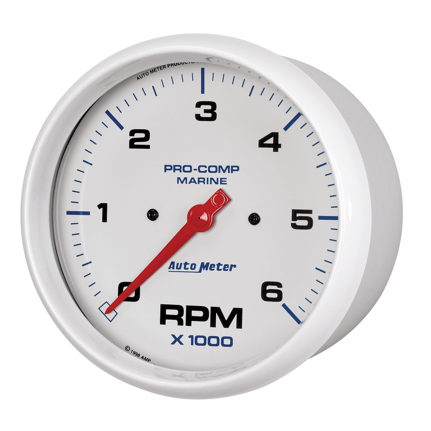 Tachometer AutoMeter Gauge, 5", 6K RPM, Marine White (200750),Multi