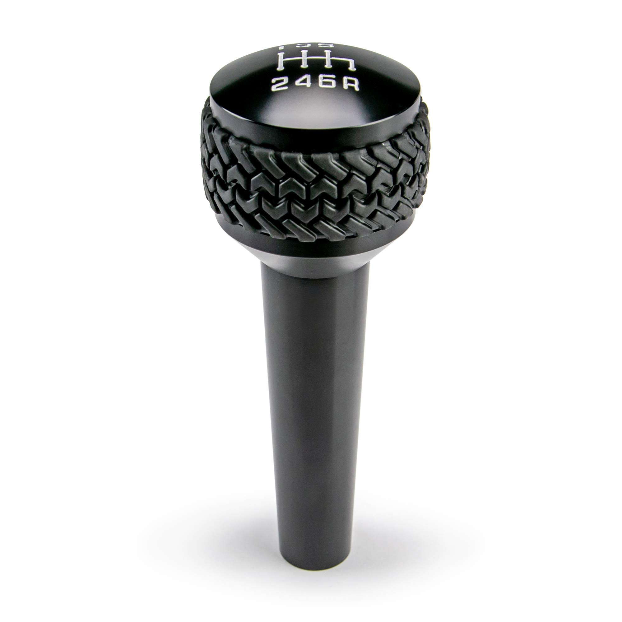 Manual Shift Knob DV8 Offroad for 2007-2010 Wrangler JK | 6-Speed Transmission | Billet Aluminum Construction | Rubber Tire Tread Grip