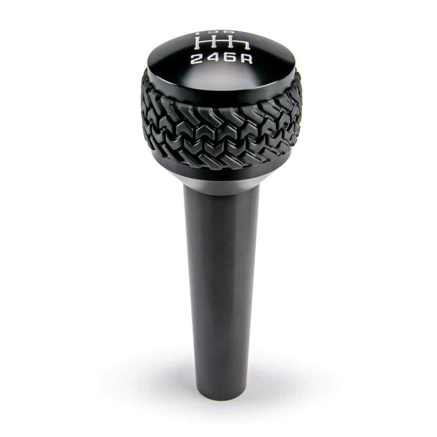 Manual Shift Knob DV8 Offroad for 2007-2010 Wrangler JK | 6-Speed Transmission | Billet Aluminum Construction | Rubber Tire Tread Grip