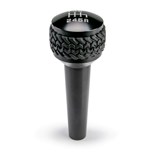Manual Shift Knob DV8 Offroad for 2007-2010 Wrangler JK | 6-Speed Transmission | Billet Aluminum Construction | Rubber Tire Tread Grip