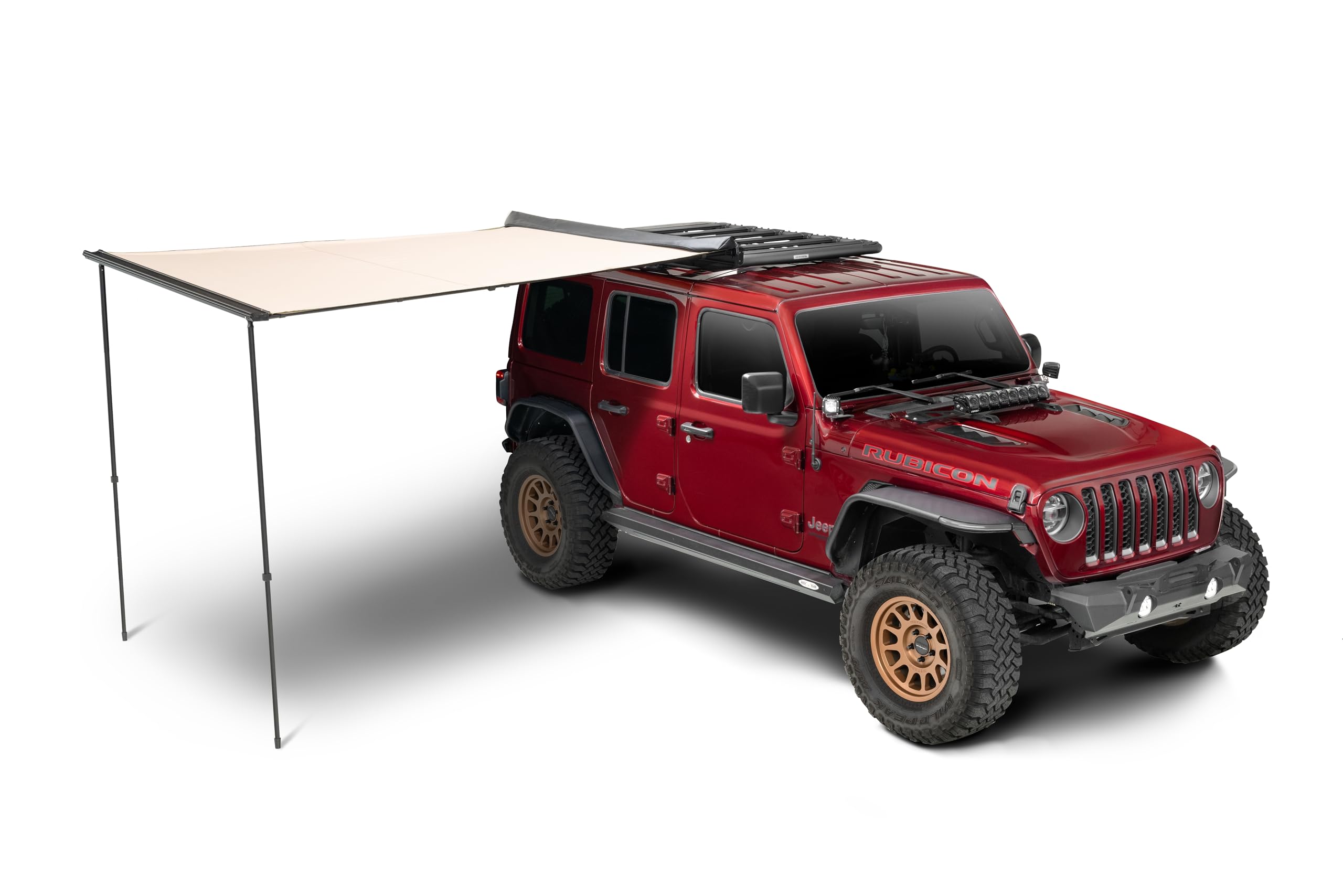 Overland Awning RealTruck | 6.5' Wide x 8.2' Deep, Telescoping Aluminum Support Posts, Mounts to Universal T-Slot Channel, Quick & Easy Setup | OL-103