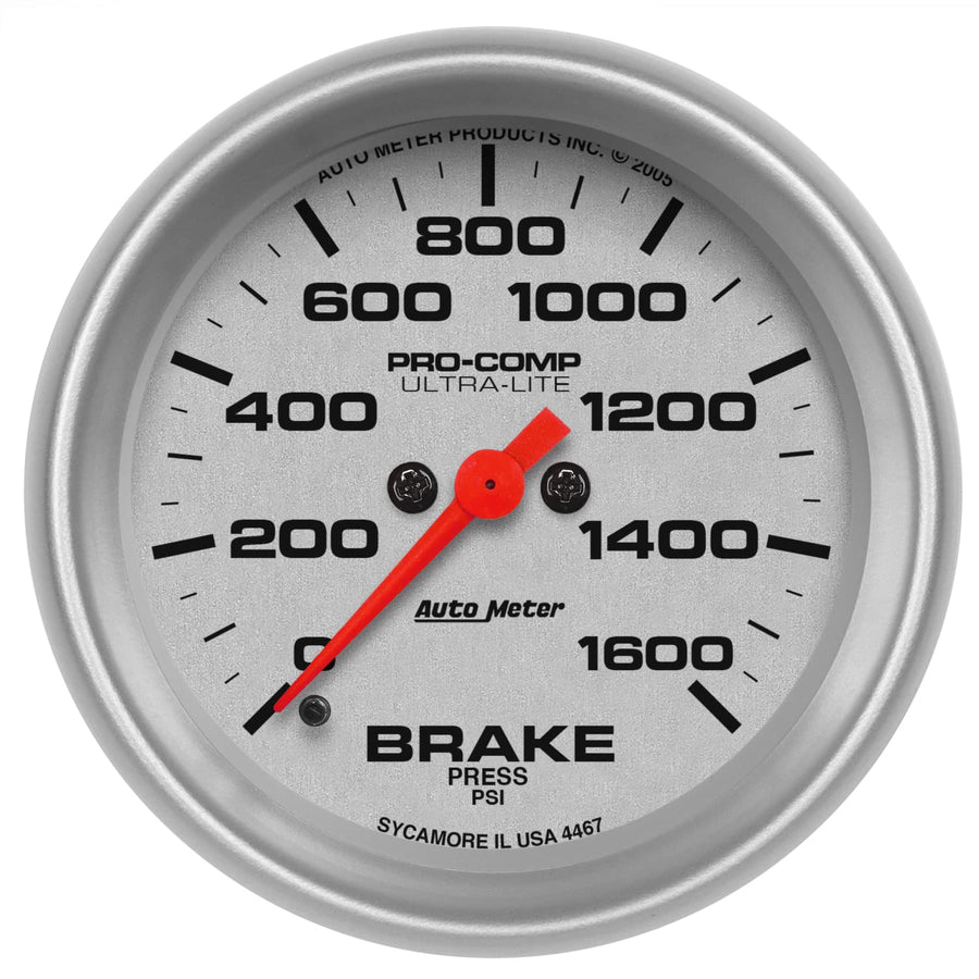Auto Meter Ultra-Lite 4467 Electric Brake Pressure Gauge,2.625 in.