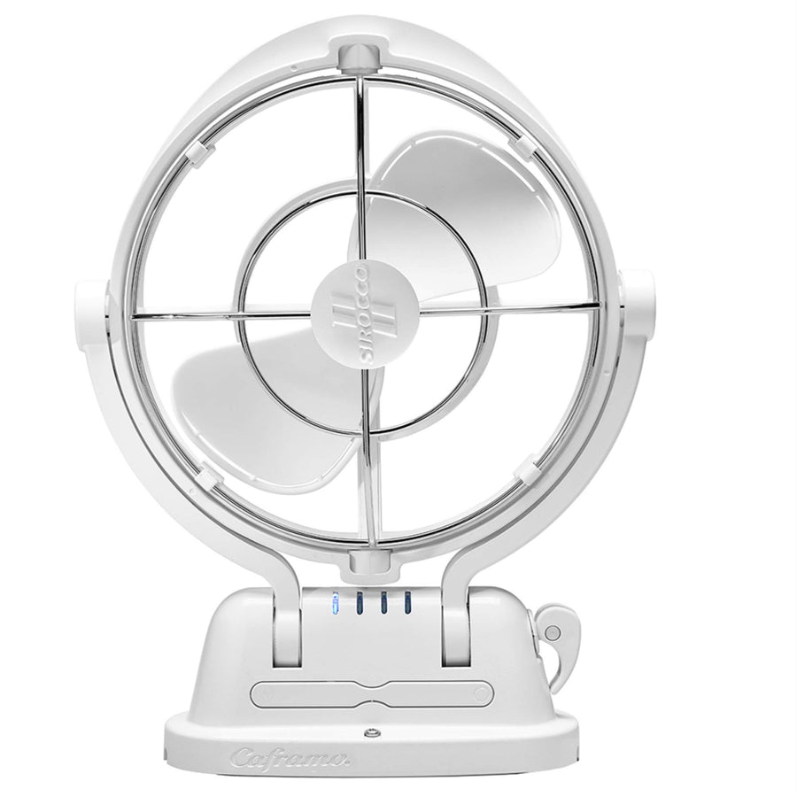 Caframo SEEKR Sirocco II™ Fan from. 12V/24V Auto-Sensing DC, Omnidirectional Low-Power Draw Fan for Boats and RVs. Hardwire Installation Required. Made in Canada. White.