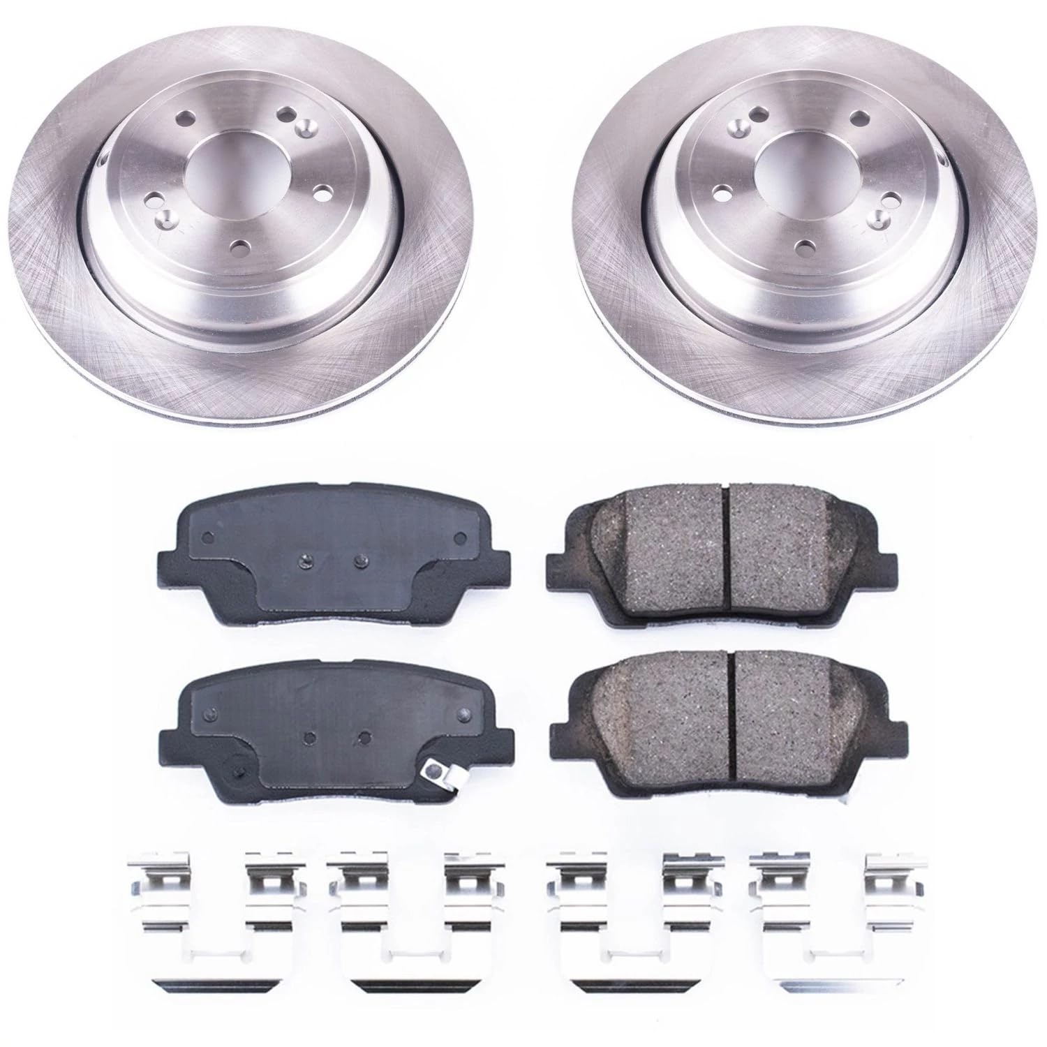 Power Stop KOE7341 Rear Replacement Brake Kit-OE Brake Rotors & Ceramic Brake Pads For Hyundai Equus 2011-2016, Kia K900 2015-2017 [Model Specific]