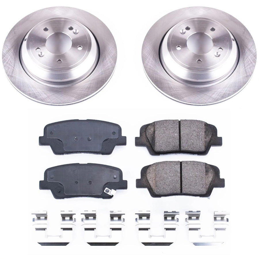 Power Stop KOE7341 Rear Replacement Brake Kit-OE Brake Rotors & Ceramic Brake Pads For Hyundai Equus 2011-2016, Kia K900 2015-2017 [Model Specific]