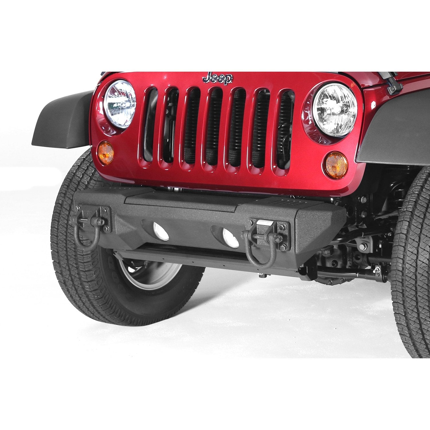 All Terrain Rugged Ridge 11542.23 Stubby Bumper End Kit; 07-18 Jeep Wrangler JK, Black