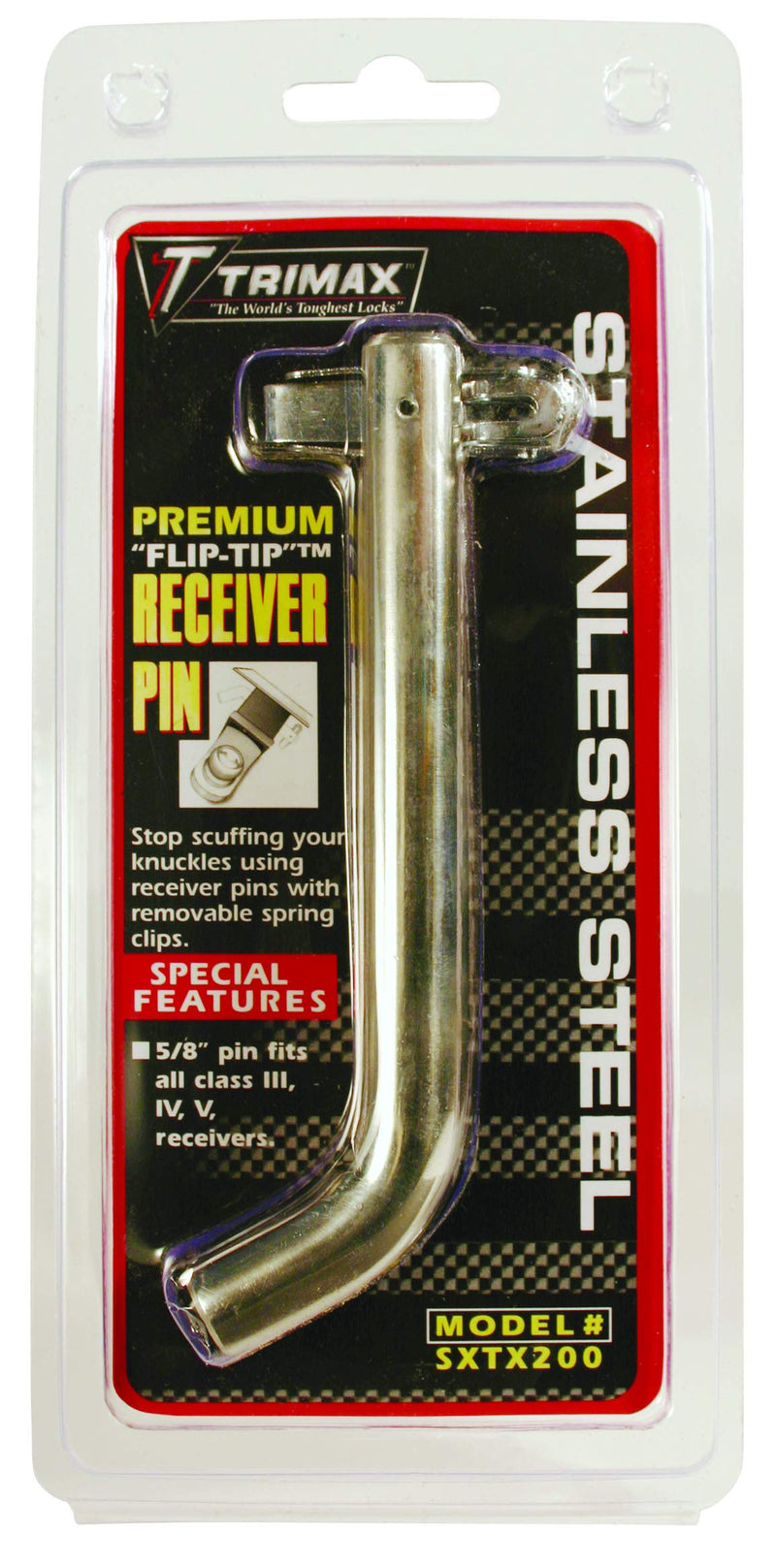 5/8" Trimax SXTX200 Premium Stainless Steel Flip-Tip Receiver Pin