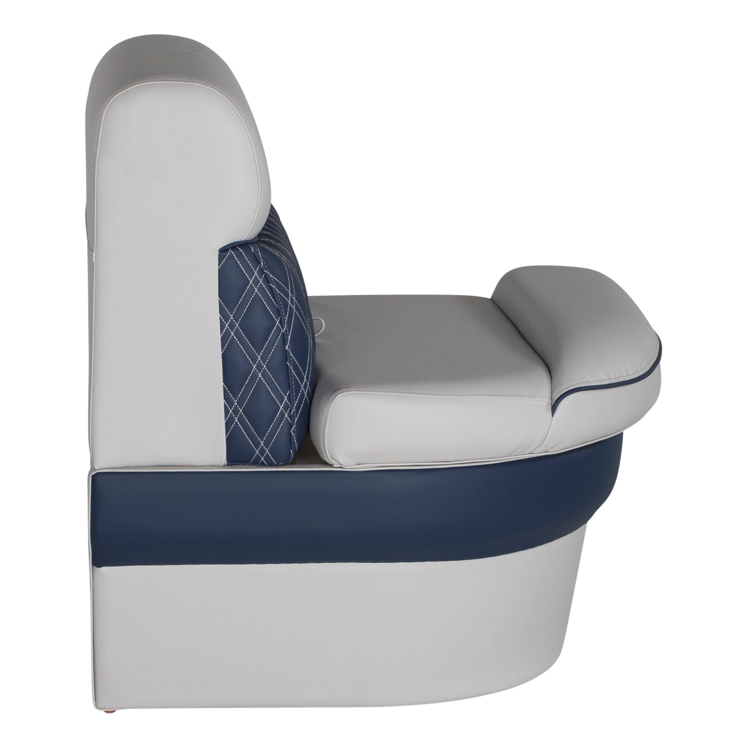 24" Radius Corner Pontoon Seat, Lippert Sunset Collection, Contoured Foam Cushioning, Durable Marine-Grade Vinyl, Built-In Dry Storage, Poly Frame, 24"L x 28"W x 30"H - 2024021176