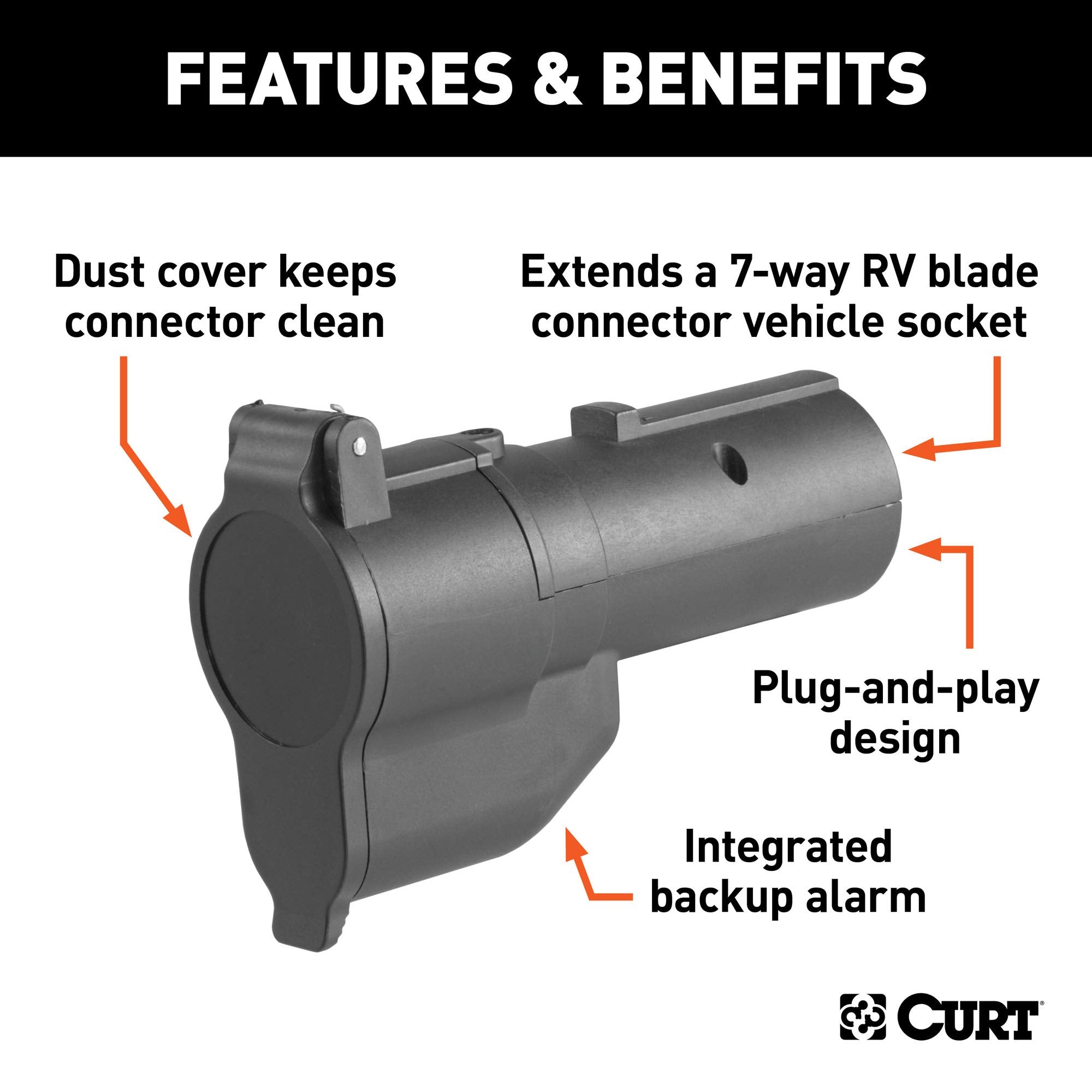 CURT Truck Backup Alarm for 7-Way RV Blade Trailer Wiring 57727