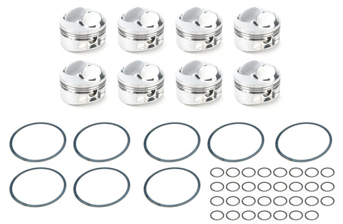 Piston JE Pistons 258238 - Big Block Open Chamber Dome - Forged - 4.500 in Bore - 1/16 x 1/16 x 3/16 in Ring Grooves - Plus 45.00 cc - Big Block Chevy - Set of 8