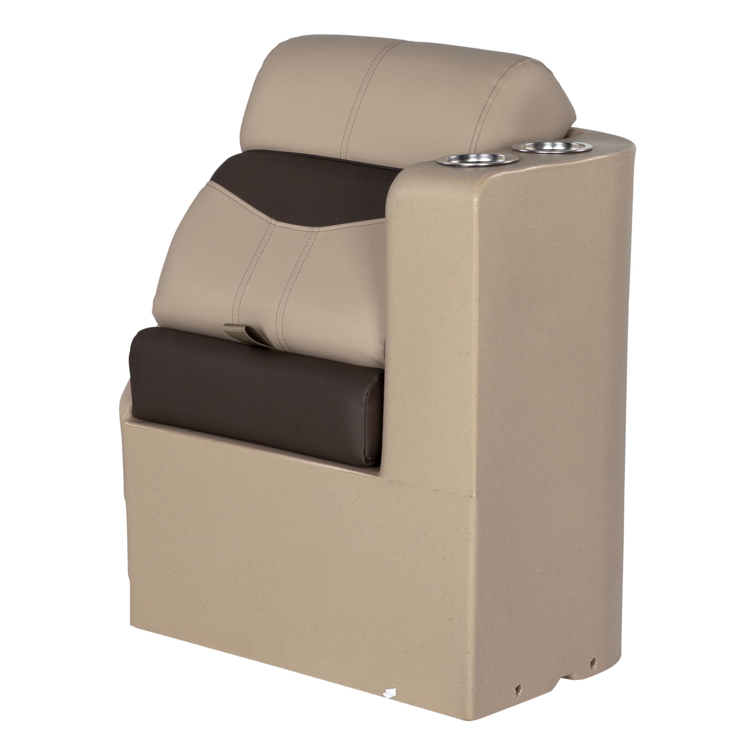 Lippert 17" Right Rockport Series Pontoon Chaise, Measures 17" L x 32.5" W x 26" H, Marine-Grade Vinyl, High-Density Foam, Easy Installation, Fits Most Pontoons, Sand – 20221094043