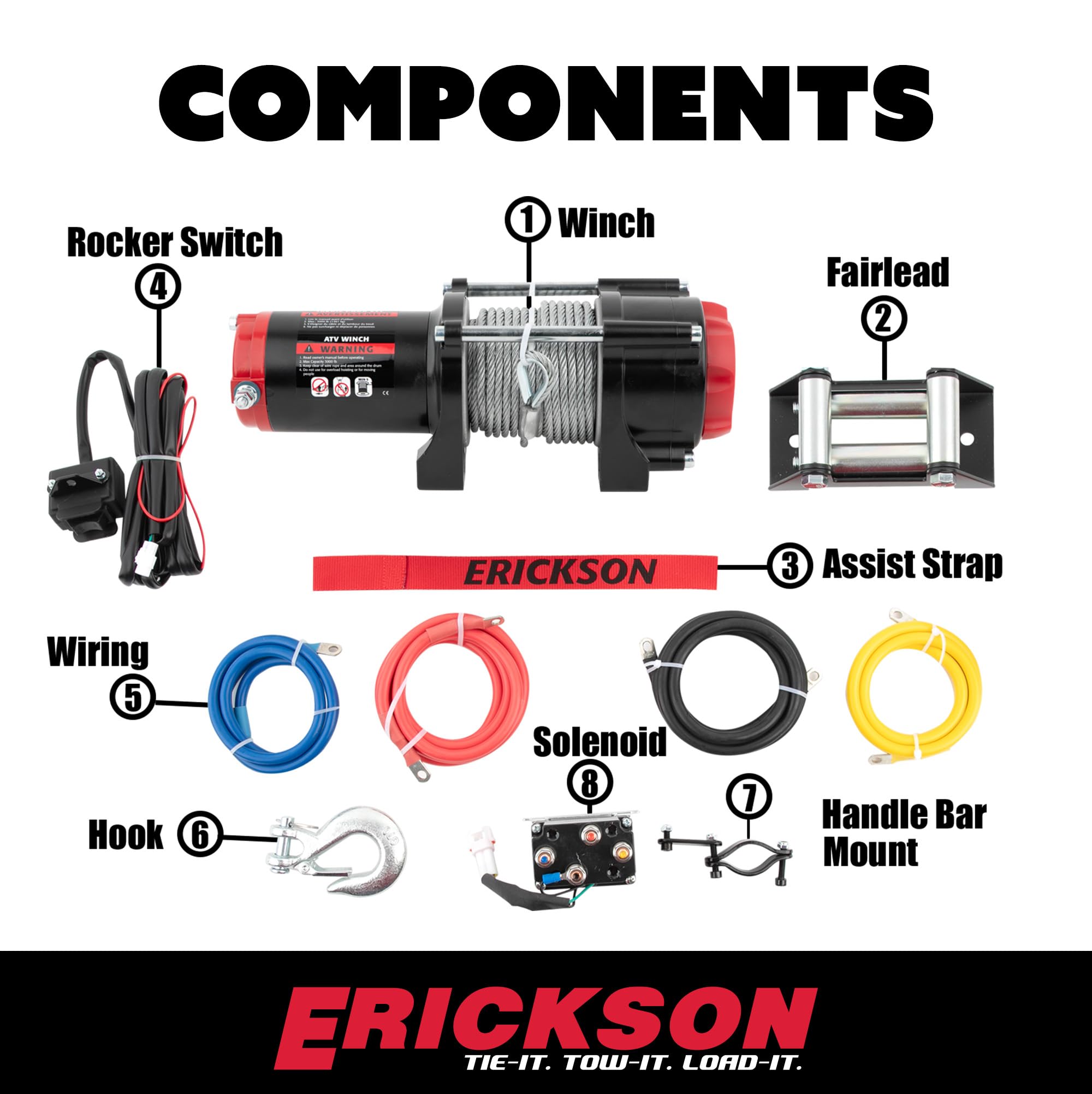 12-Volt Erickson DC 50 ft. 3000 lb. Electric Winch 06424