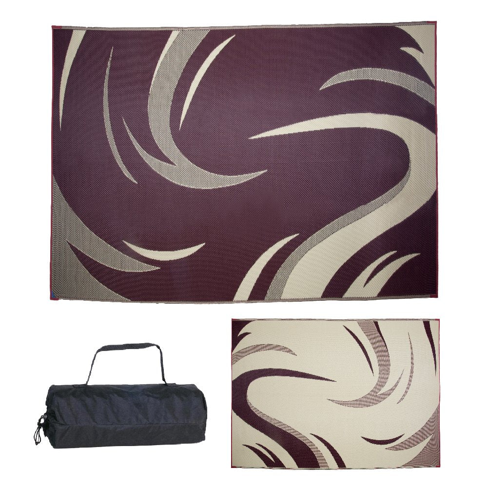 Camping Stylish Reversible Outdoor Patio / RV Camping Mat - 8-Feet x 11-Feet