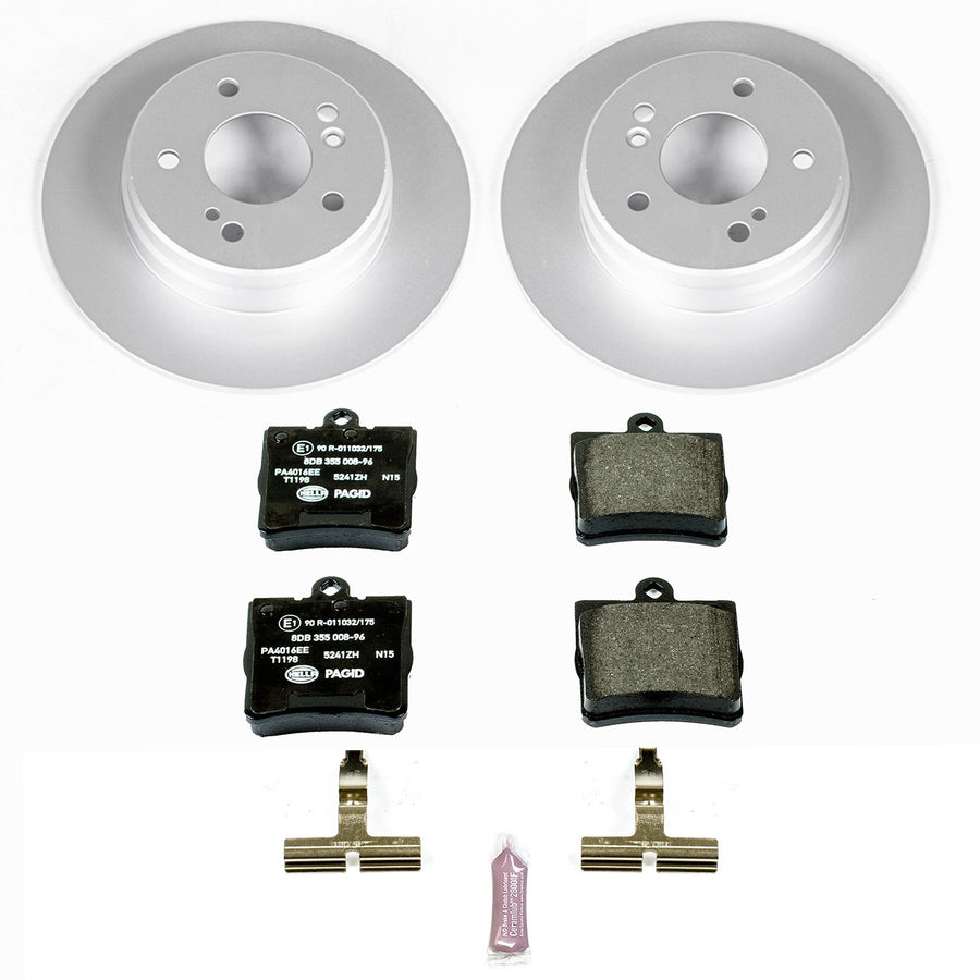 Power Stop ESK368 Euro-Stop Rear Brake Kit For Crossfire, C230, C230, C240, C280, E300, SLK230, SLK280, SLK300, SLK320 [Model Specific]