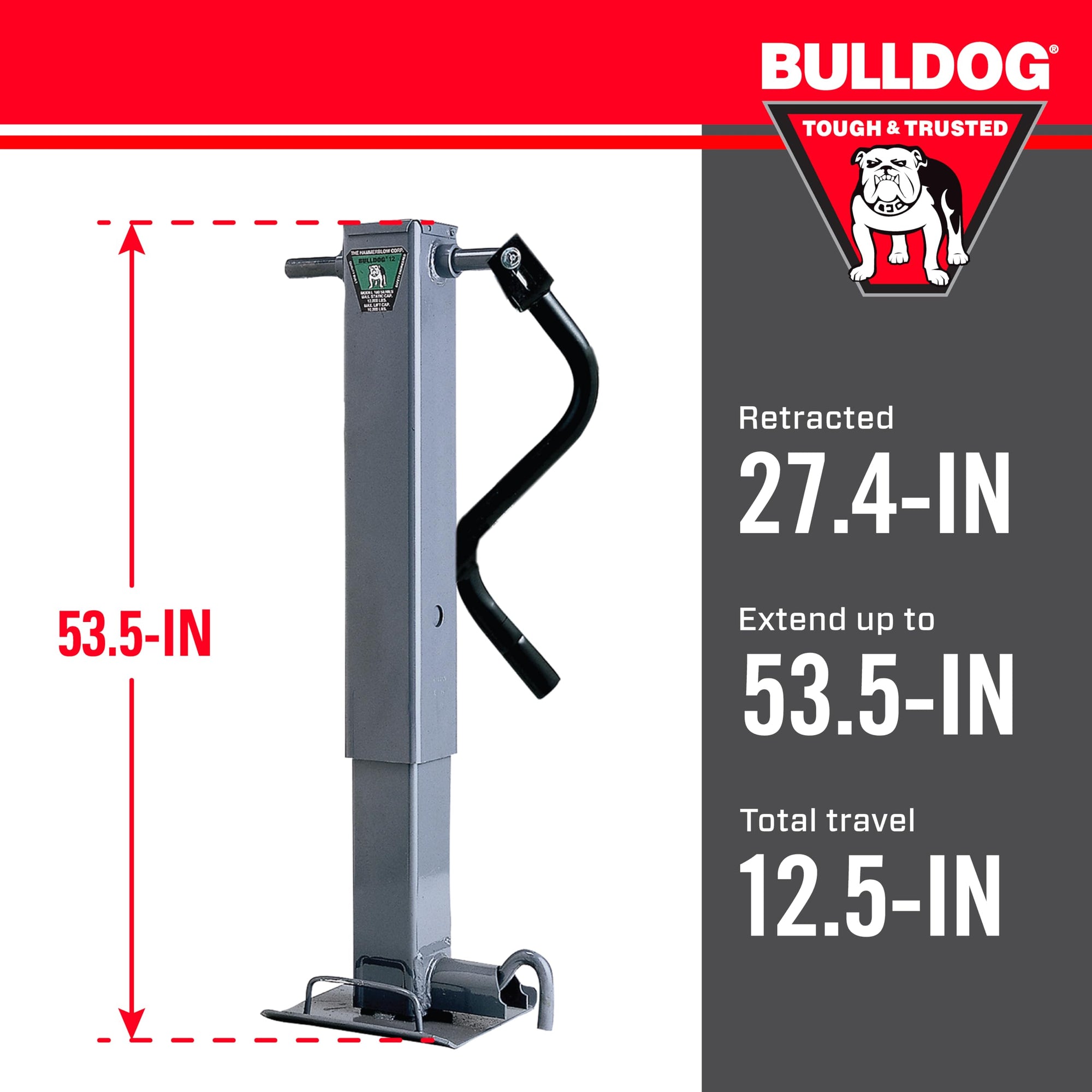12,000 lbs. Bulldog Cases HD Square Jack