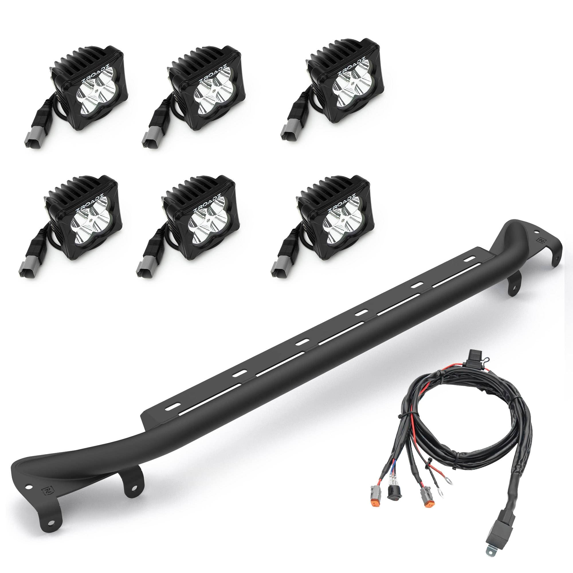 Ford Bronco ZROADZ Front Bumper Top LED KIT for a 2021-2022 Ford Bronco, Includes (6) 3 inch LED Light Pods - Part # Z325431-KIT