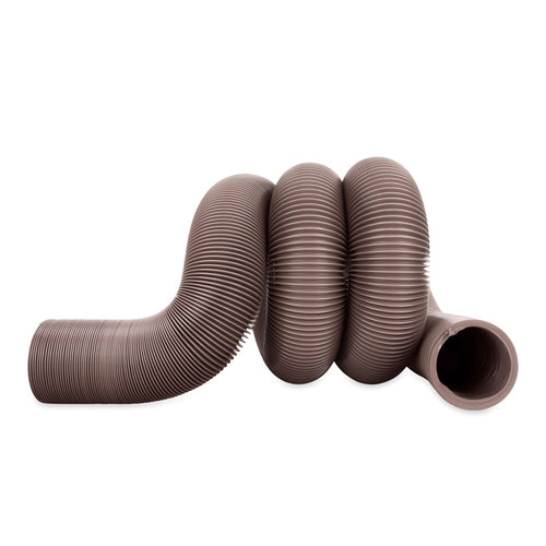 Camco High Tensile Strength Durable Vinyl Sewer Hose with Steel Wire Core – 15’ Hose with 15 mils of HTS Vinyl, Great for Year Round RVing Compresses to 26” for Simple and Easy Storage, Brown (39661)