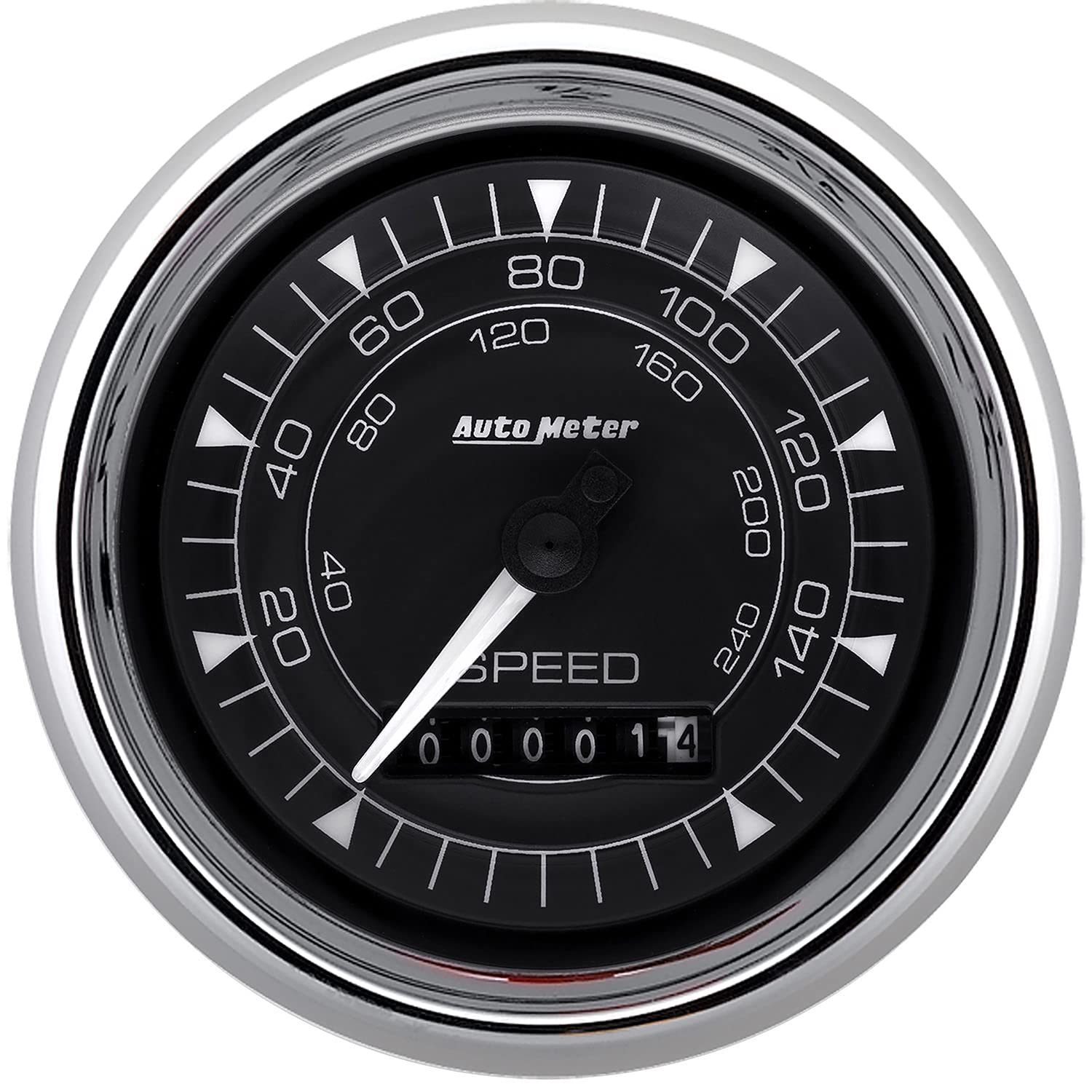 Speedometer Auto Meter 9788, 160MPH ELEC. PROGRAMMABLE Chrono Chrome