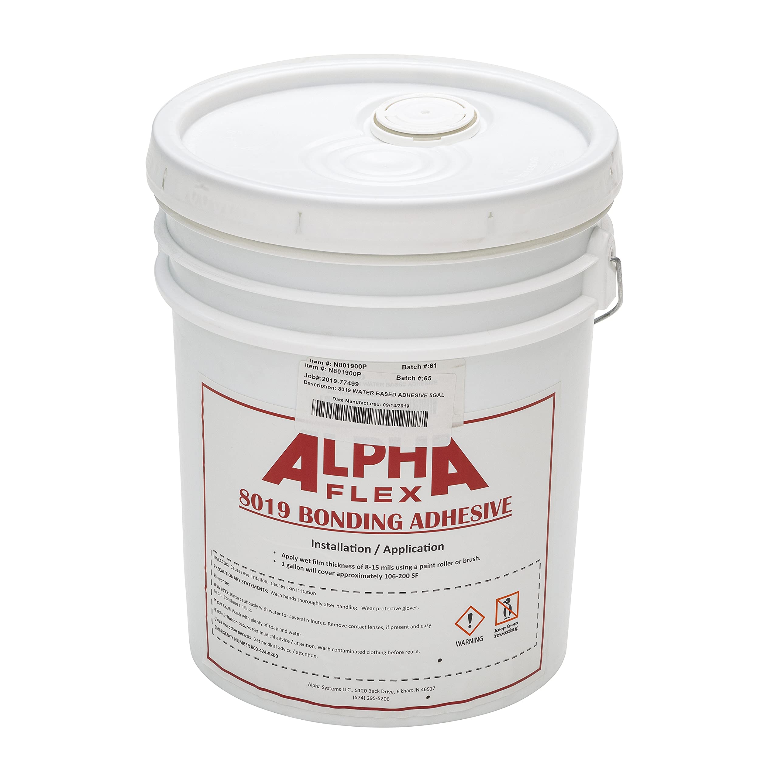 Water-Based Alpha Systems 8019 Bonding Adhesive for Roofs on 5th Wheel RVs, Travel Trailers and Motorhomes