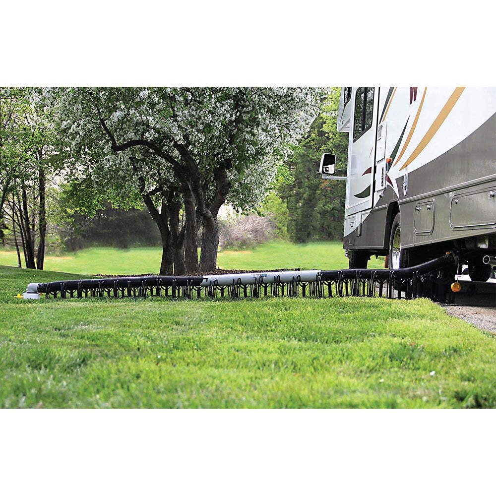 Camco 20-Ft Sidewinder RV/Camper Sewer Hose Support | Telescoping Design Flexes Around Obstacles & Deep Cradles Hold Sewer Hose | Out-of-The-Box Ready & Folds for RV Storage and Organization (43051)