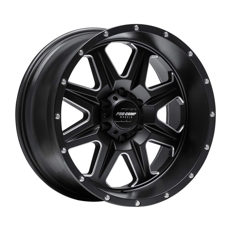 Recon Pro Comp Wheels Black Wheel with Painted (20 x 10. inches /8 x 6 inches, -18 inches Offset)