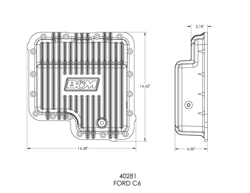 Aluminum B&M 40281 Transmission Pan