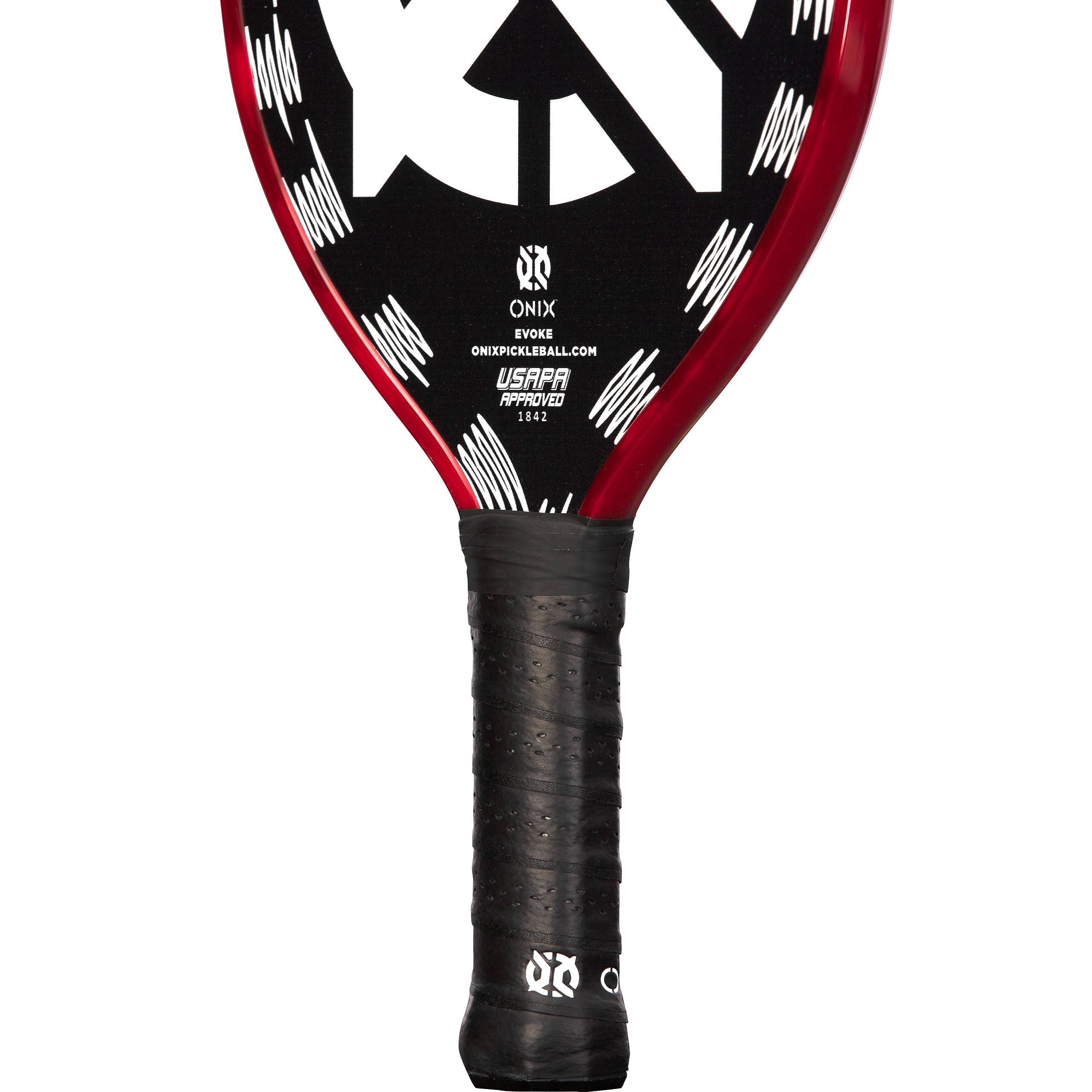 Graphite Onix Evoke Tear Drop Pickleball Paddle Features Tear Drop Shape, Polypropylene Core, and Graphite Face, White