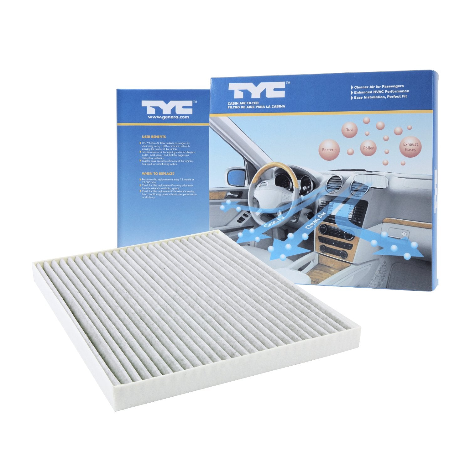 Cabin Air Filter TYC Compatible with 2017-2020 Chrysler Pacifica
