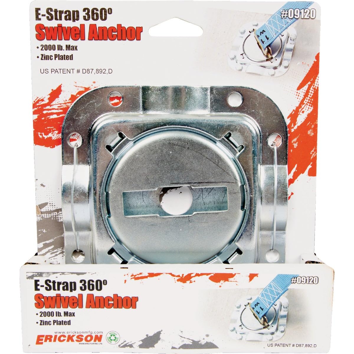 360 Degree Erickson Swivel Anchor - 1 Each - Silver Wall Mount - MOUNT BRACKET