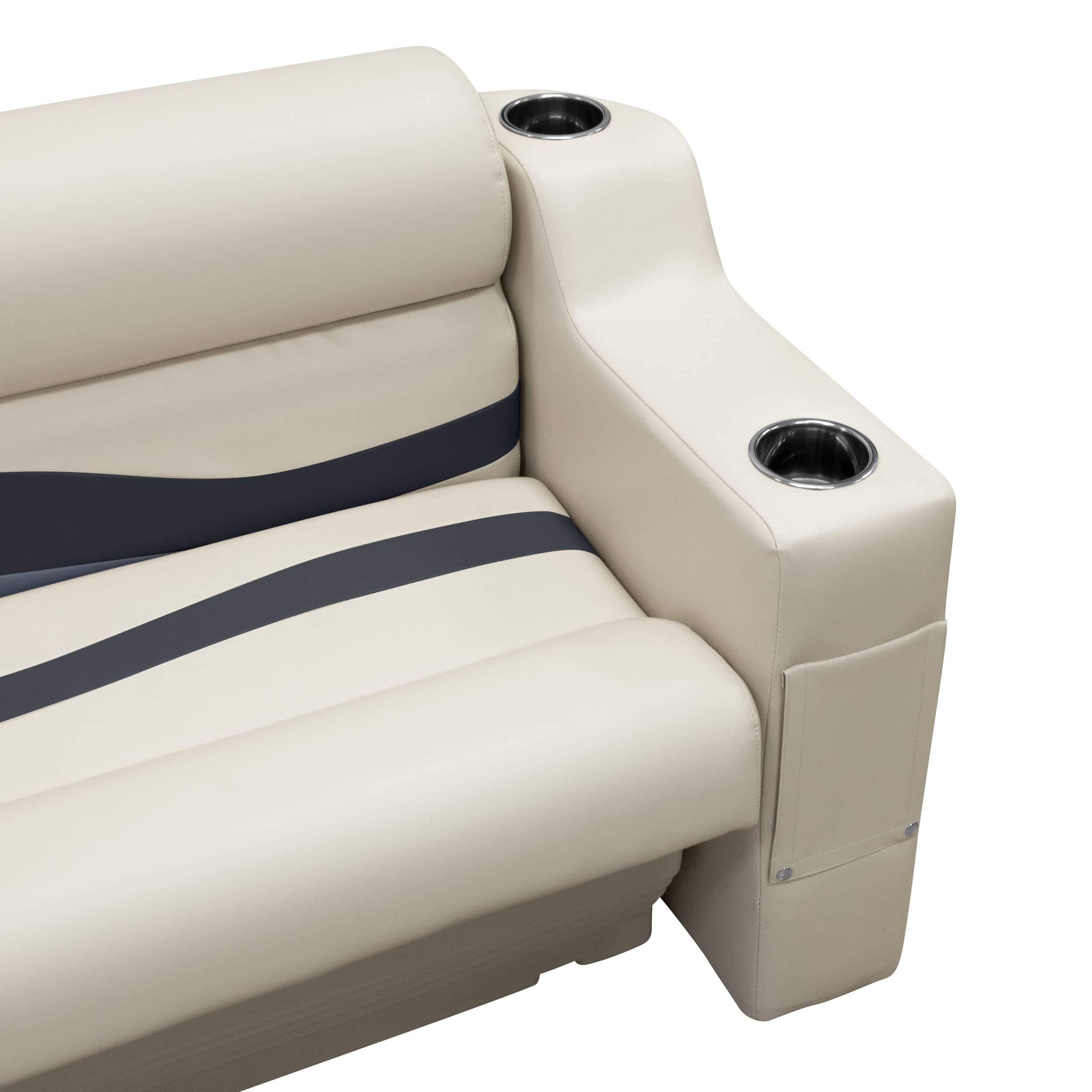 3009-990 Wise Premier Series Pontoon Left Radius Arm Rest, Platinum