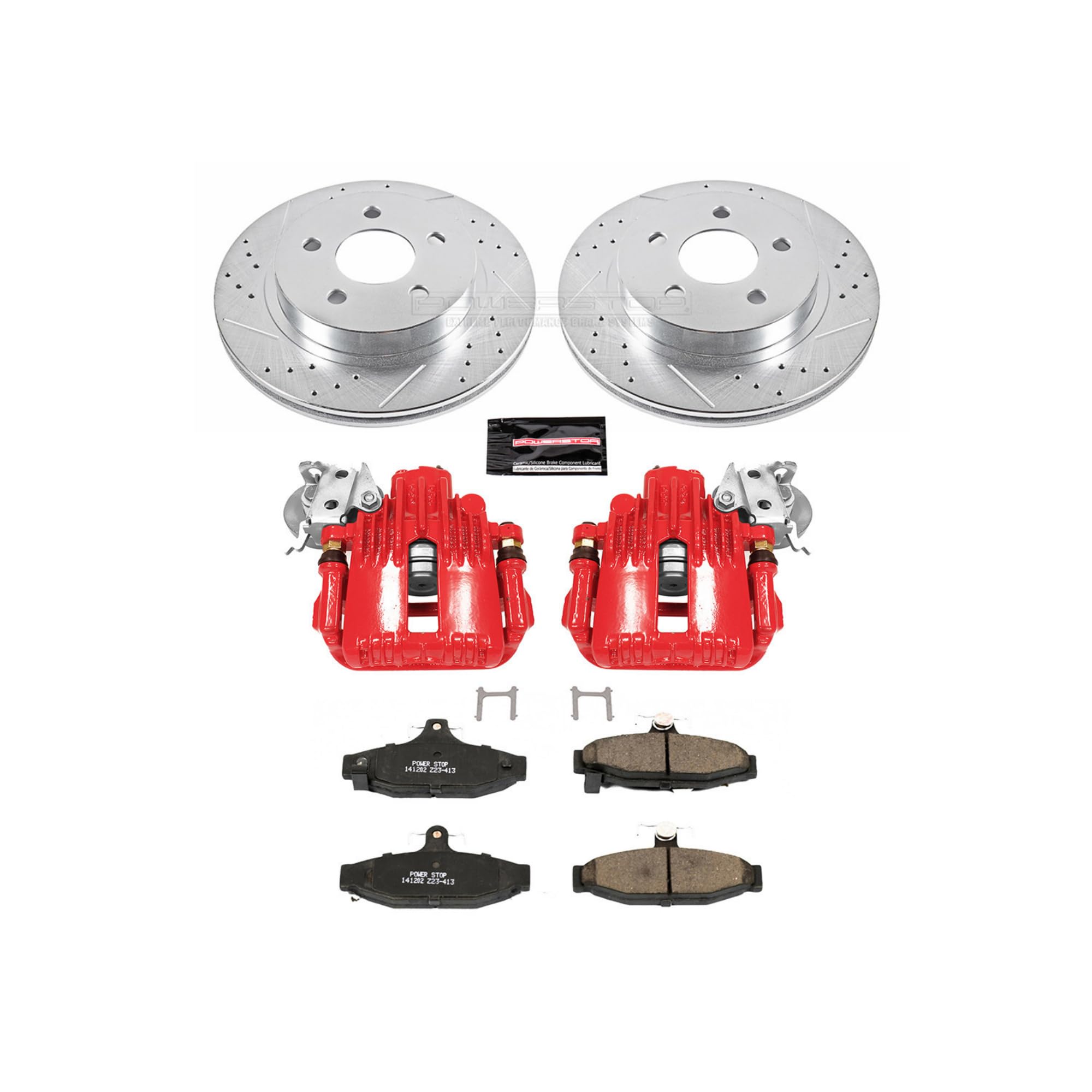 Power Stop 1-Click Performance Rear Brake Kit with Calipers For Chevrolet Camaro KC1531 1993-1997, Pontiac Firebird 1993-1997 [Model Specific]