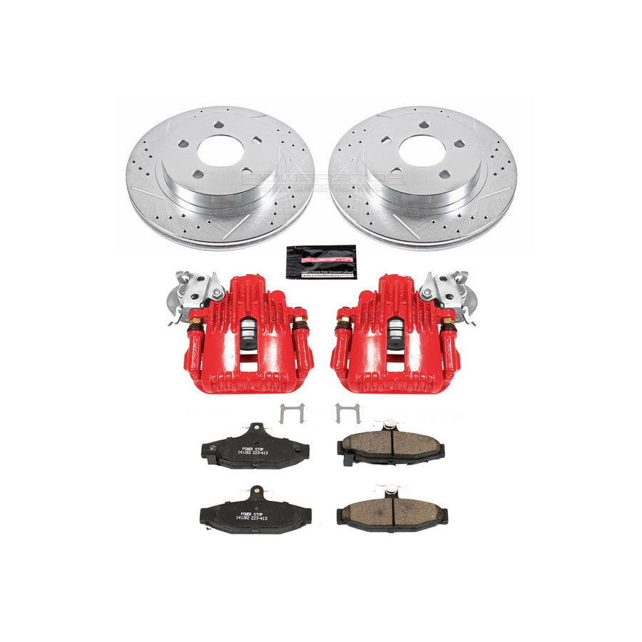 Power Stop 1-Click Performance Rear Brake Kit with Calipers For Chevrolet Camaro KC1531 1993-1997, Pontiac Firebird 1993-1997 [Model Specific]