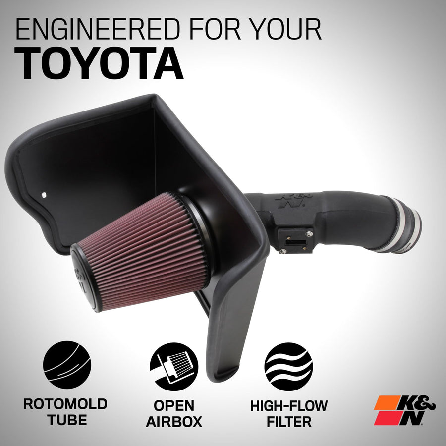 Cold Air Intake System K&N: High-Flow Air Filter, Increase Performance & Towing: Compatible with 2012-2021 Toyota, Sequoia, Tundra, 63-9036