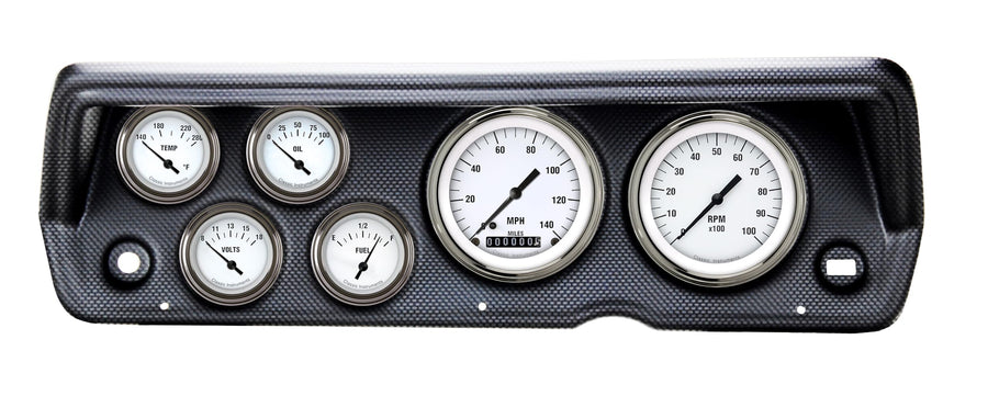 Classic Instruments White Hot CDDU70WH01CF Direct Fit 6 Gauge Set Compatible with 1970-1976 Duster