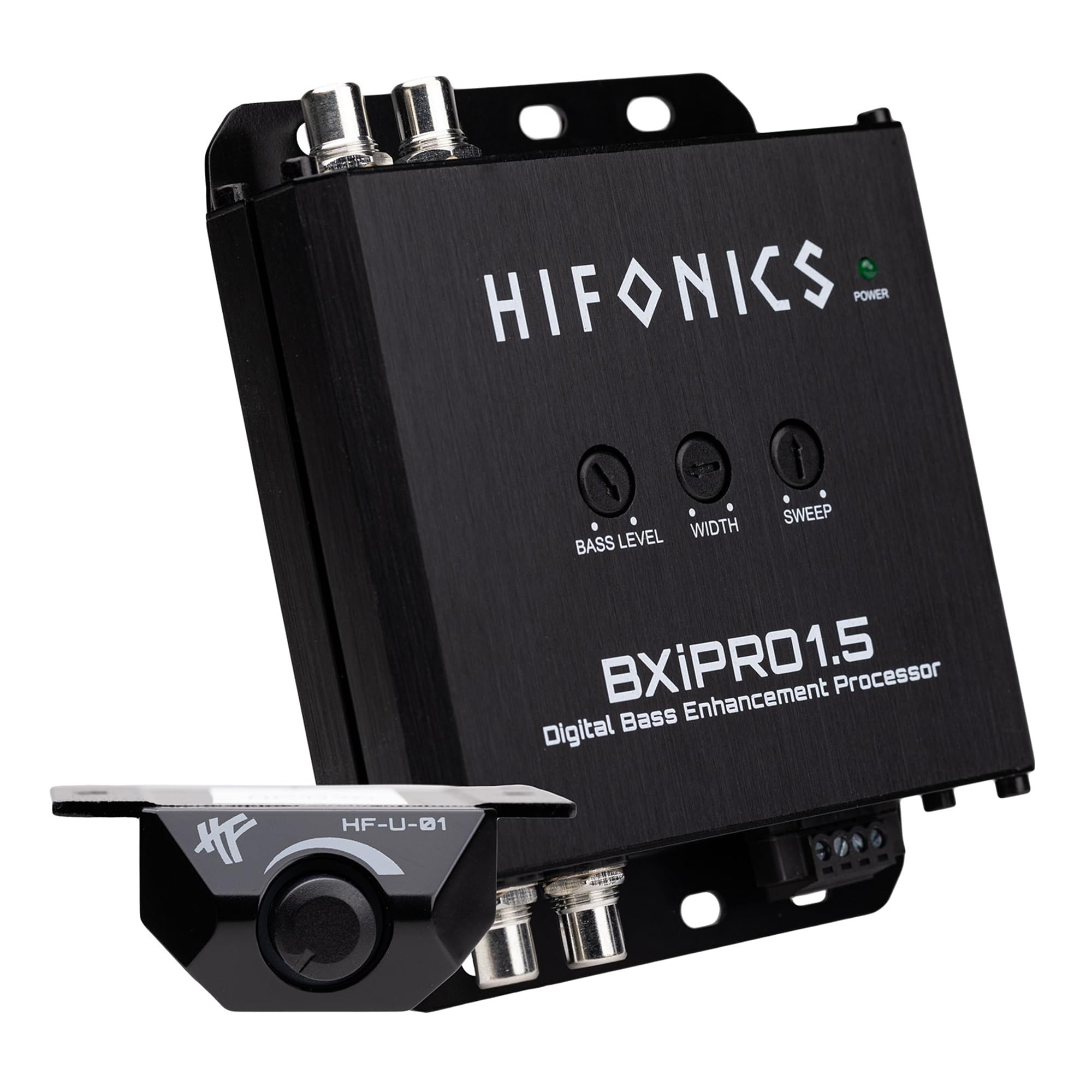 Hifonics Bass Enhancer BXIPRO1.5, Digital Processor with Dash Mount Remote Control, Integration with Any Vehicle for Upgraded Subwoofer System, Black