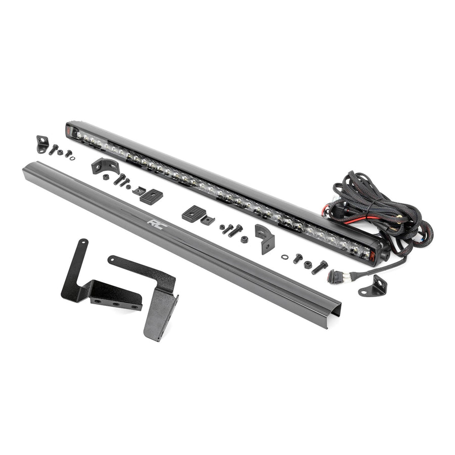 30" Rough Country LED Light Bar Kit for Toyota Tundra (2014-2021) - Bumper Mount, 165W Spectrum Series, 14,850 Lumens, Combo Spot & Flood Beam