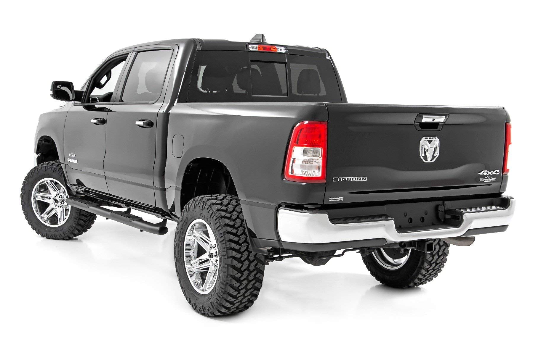 Rough Country Nerf Steps Oval for Ram 1500 (2019-2025) 1500 TRX (2021-2026) Crew Cab - OEM Style Rails with Built-in Side Steps