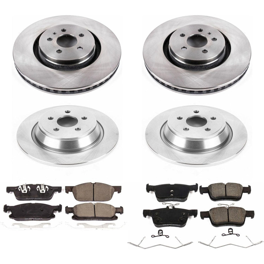 Power Stop KOE7416 Replacement Brake Kit-OE Front and Rear Brake Rotors & Ceramic Pads For Ford Edge 2015-2020, Lincoln Nautilus 2019-2021 [Model Specific]