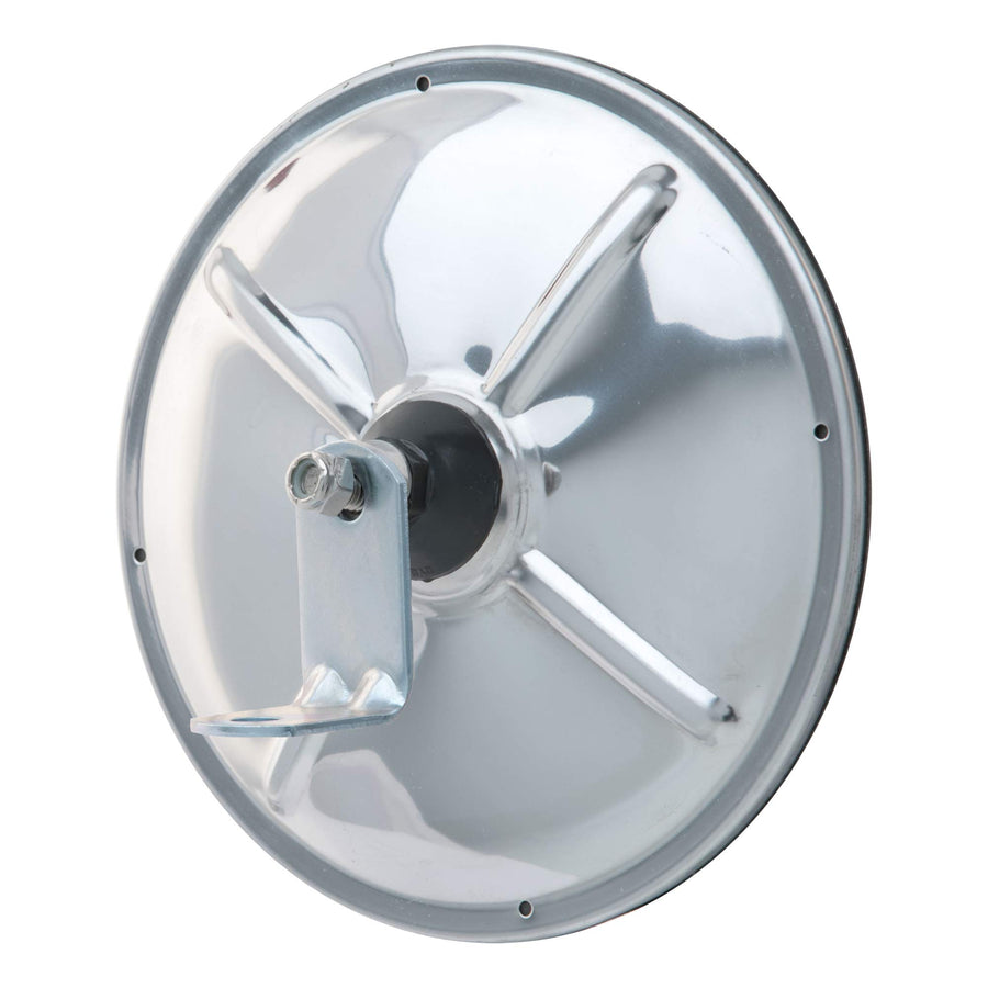8-Inch Stainless Steel Center-Mount Convex Mirror Head Retrac 610703 with J-Bracket, Universal Driver or Passenger Side