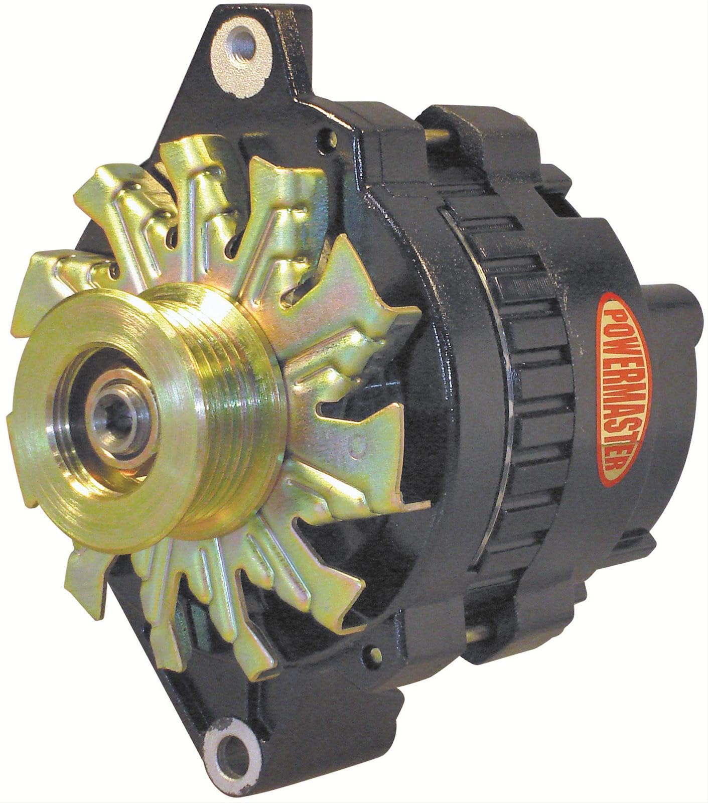 Alt GM CS130 Powermaster Black 140A 6 grv Pulley Str MTG 6.61" 1-Wire or OE Hookup